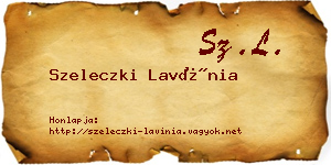 Szeleczki Lavínia névjegykártya